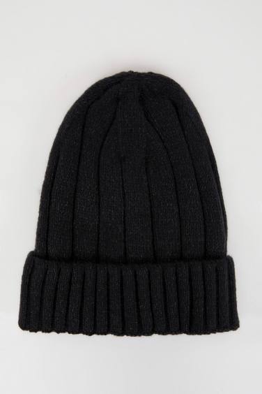 Erkek Fitilli Basic Düz Örme Bere