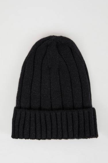 Erkek Fitilli Basic Düz Örme Bere
