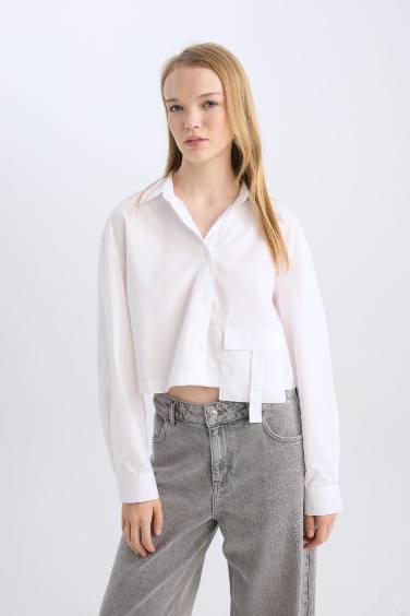 Oversize Fit Poplin Long Sleeve Shirt