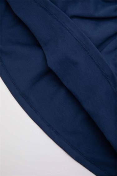 Сәби Қыз дөңгелек жаға қысқа жеңді Трикотаж көйлек