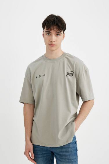 T-Shirt Oversize Imprimé Col Rond Manches Courtes