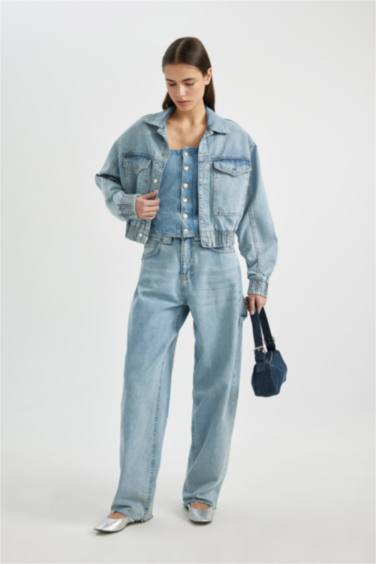 Джинсы Baggy Fit с высокой талией