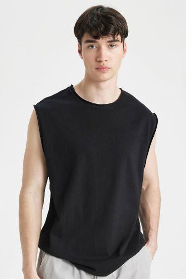 Boxy Fit Crew Neck Tank Top