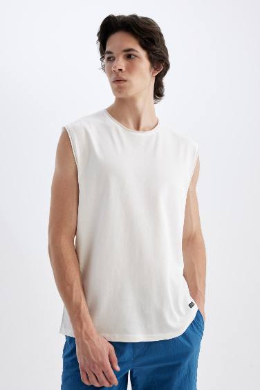 Boxy Fit Crew Neck Tank Top