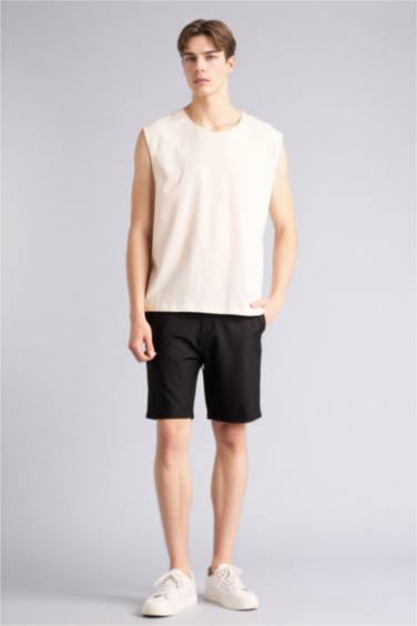 Boxy Fit Crew Neck Basic Cotton Tank Top