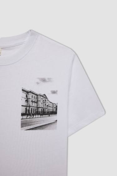 T-Shirt imprimé à Manches Courtes et Col Rond pour Garçon