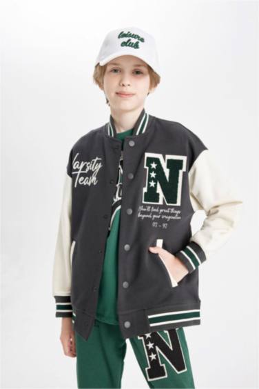 Boy Crew Neck Bomber Jacket
