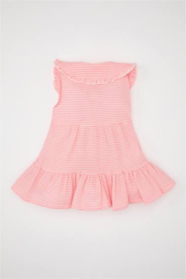 Baby Girl Striped Sleeveless Poplin Dress