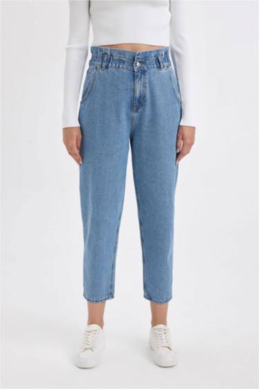 بنطرون جينز بيبرباج بخصر عالي