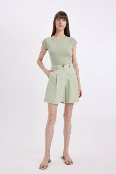 T-Shirt à Manches Courtes Coupe Slim Col Rond