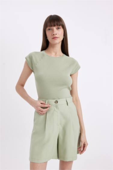 T-Shirt à Manches Courtes Coupe Slim Col Rond