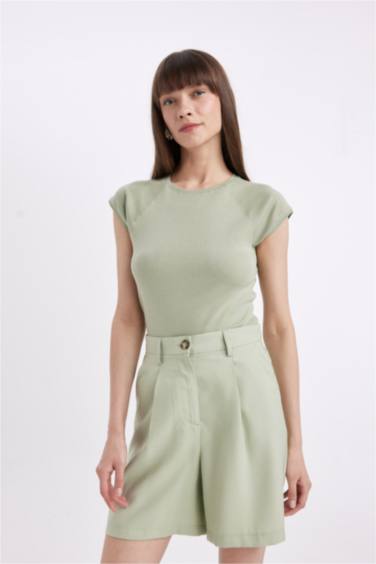 T-Shirt à Manches Courtes Coupe Slim Col Rond