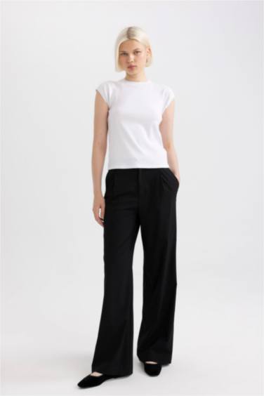 Slim Fit Crew Neck Ribana Short Sleeve T-Shirt