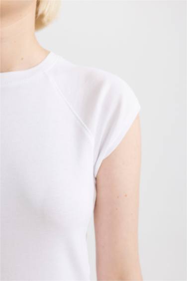 Slim Fit Crew Neck Ribana Short Sleeve T-Shirt