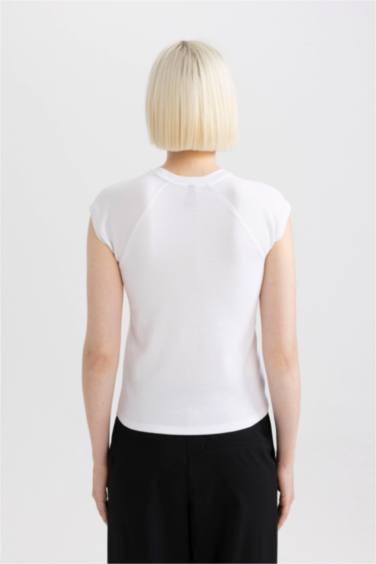 Slim Fit Crew Neck Ribana Short Sleeve T-Shirt