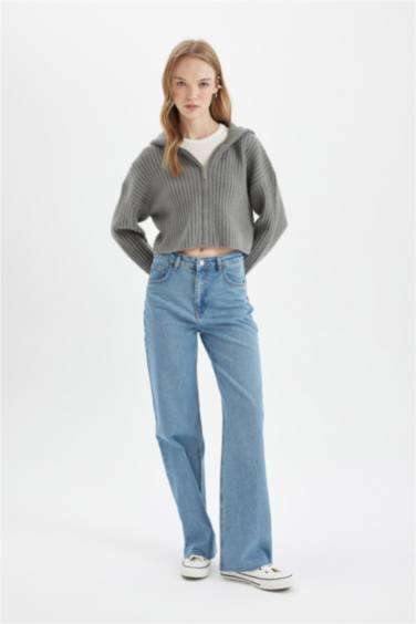 Regular Fit Hooded Knitwear Cardigan