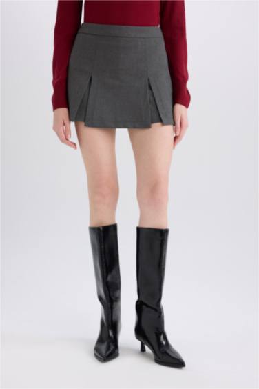 High Waist Pleated Casual Classic Skort