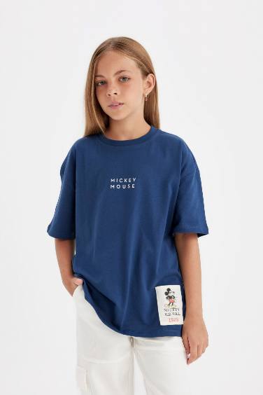 Girl Disney Mickey & Minnie Oversize Fit Crew Neck T-Shirt