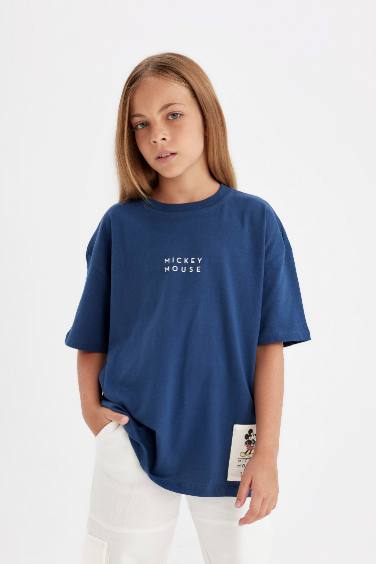 Girl Disney Mickey & Minnie Oversize Fit Crew Neck T-Shirt