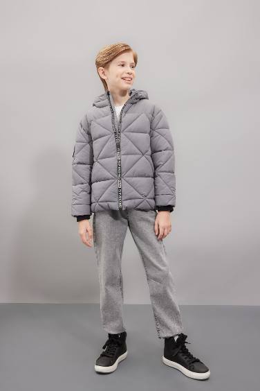 Jacket Veste imperméable à capuche zippée avec poches pour garçon