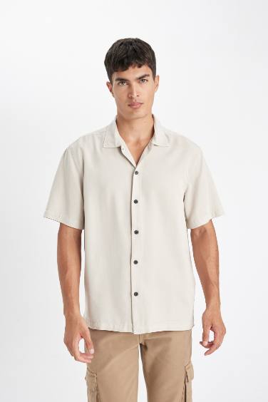 Рубашка свободного кроя из хлопка