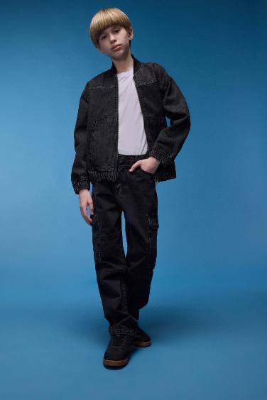 Erkek Çocuk Kargo Fit Jean Pantolon