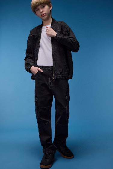 Erkek Çocuk Kargo Fit Jean Pantolon