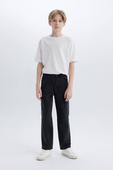 Erkek Çocuk Kargo Fit Jean Pantolon