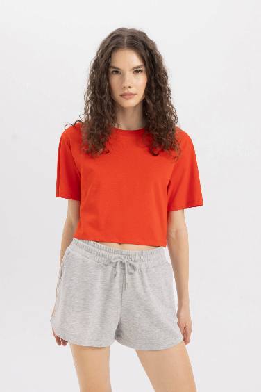 Boxy Fit Crew Neck Short Sleeve T-Shirt