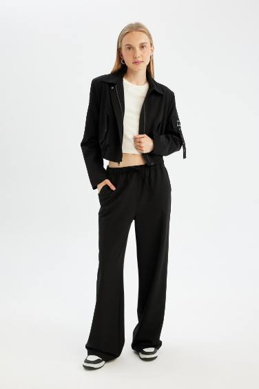 بليزر بياقة جاكيت أسود