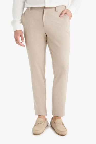 Tailored Fit Düz Paça Her Yöne Esneyen Yumuşak Tuşe Cepli Pantolon