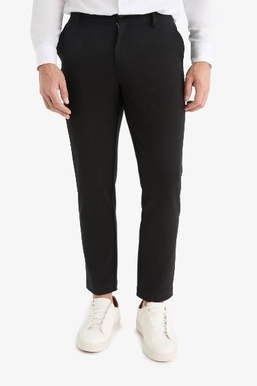 Tailored Fit Düz Paça Her Yöne Esneyen Yumuşak Tuşe Cepli Pantolon