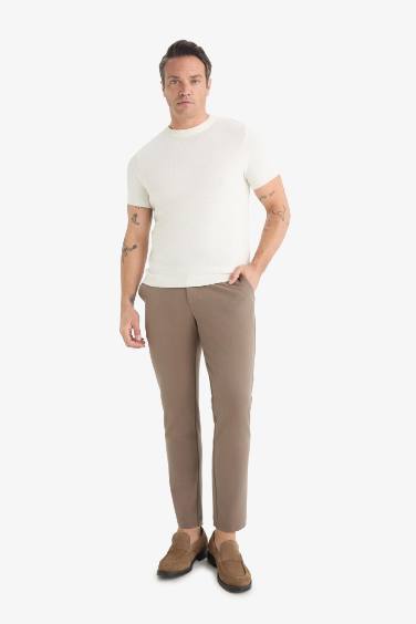 Tailored Fit Düz Paça Her Yöne Esneyen Yumuşak Tuşe Cepli Pantolon