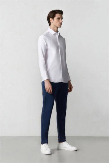 Tailored Fit Normal Kesim Düz Paça Her Yöne Esneyen Yazlık Kumaş Pantolon