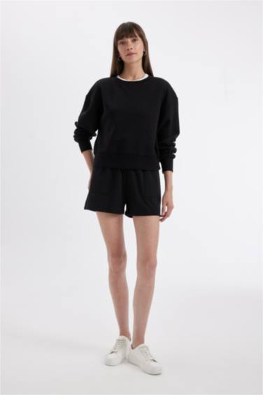 бокси фит негізгі дөңгелек жаға Свитер