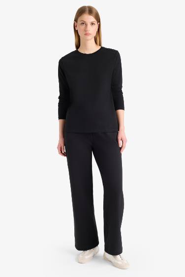 Regular Fit Crew Neck Basic Premium Long Sleeve T-Shirt