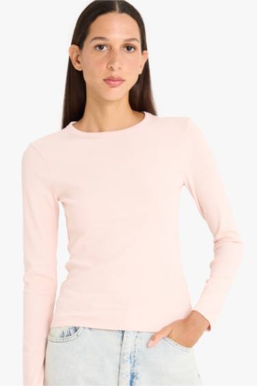 Slim Fit Crew Neck Basic Ribbed Camisole T-Shirt