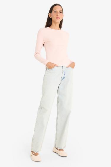 Slim Fit Crew Neck Basic Ribbed Camisole T-Shirt