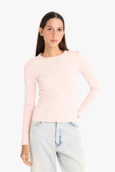 Slim Fit Crew Neck Basic Ribbed Camisole T-Shirt