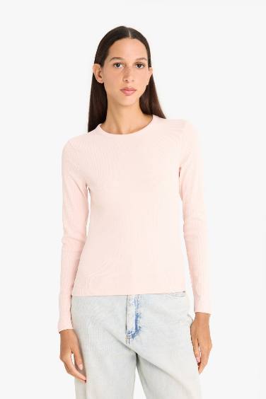 Slim Fit Crew Neck Basic Ribbed Camisole T-Shirt