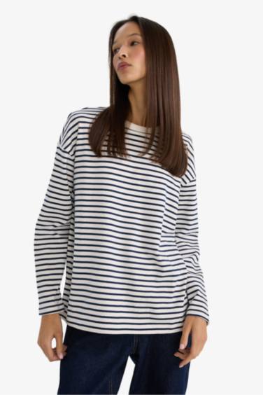 Regular Fit дөңгелек жағалы негізгі basic Premium ұзын жеңді футболка