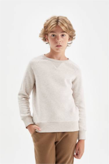 Свитшот базовый с круглым вырезом для мальчиков, Школьная коллекция