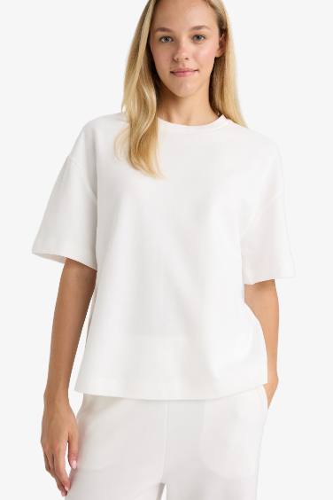 Oversize Loose Fit Crew Neck Basic Short Sleeve T-Shirt