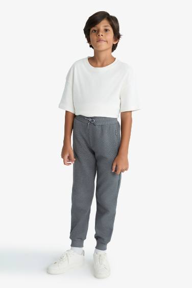 Boy Elastic Waist Leg Jogger Sweatpants