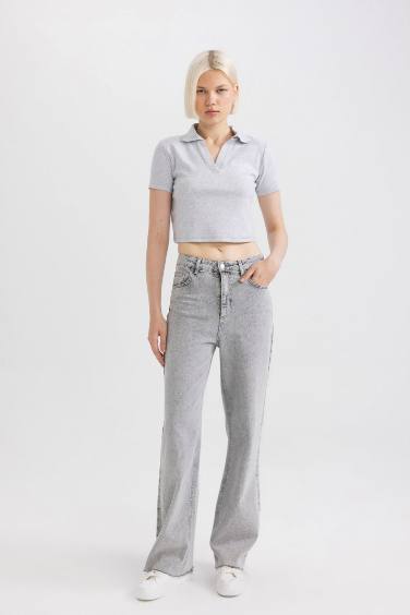 تيشيرت بولو نص كم بطبعة شعار سليم فيت