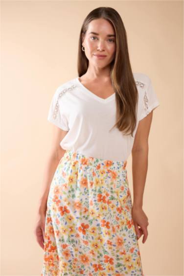 تيشيرت نص ردن بياخة V