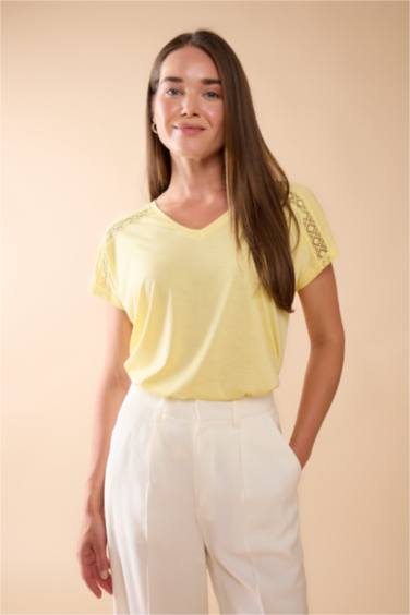 V Neck Basic Short Sleeve T-Shirt