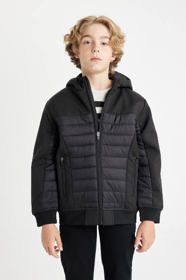 Manteau coupe-vent à capuche avec poches zippées pour garçon