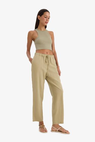 Jogger High Waist Linen Trousers