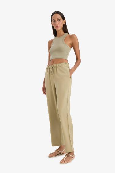 Jogger High Waist Linen Trousers